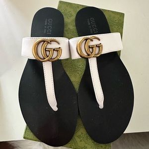 White GG flip flops new